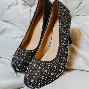 Black Rhinstone Delicacy Heels 6.5